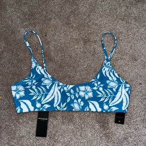 Blue Floral Bikini Top